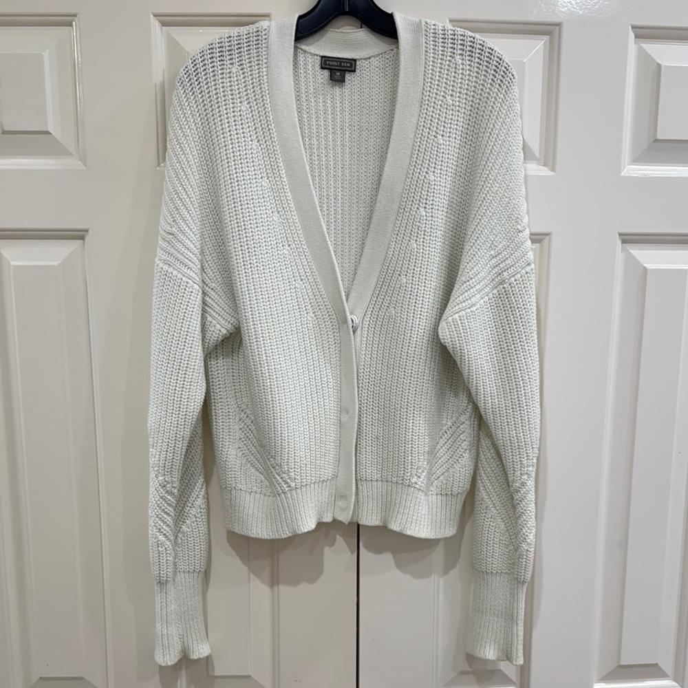 White J.Crew Cardigan Sweater, size Medium